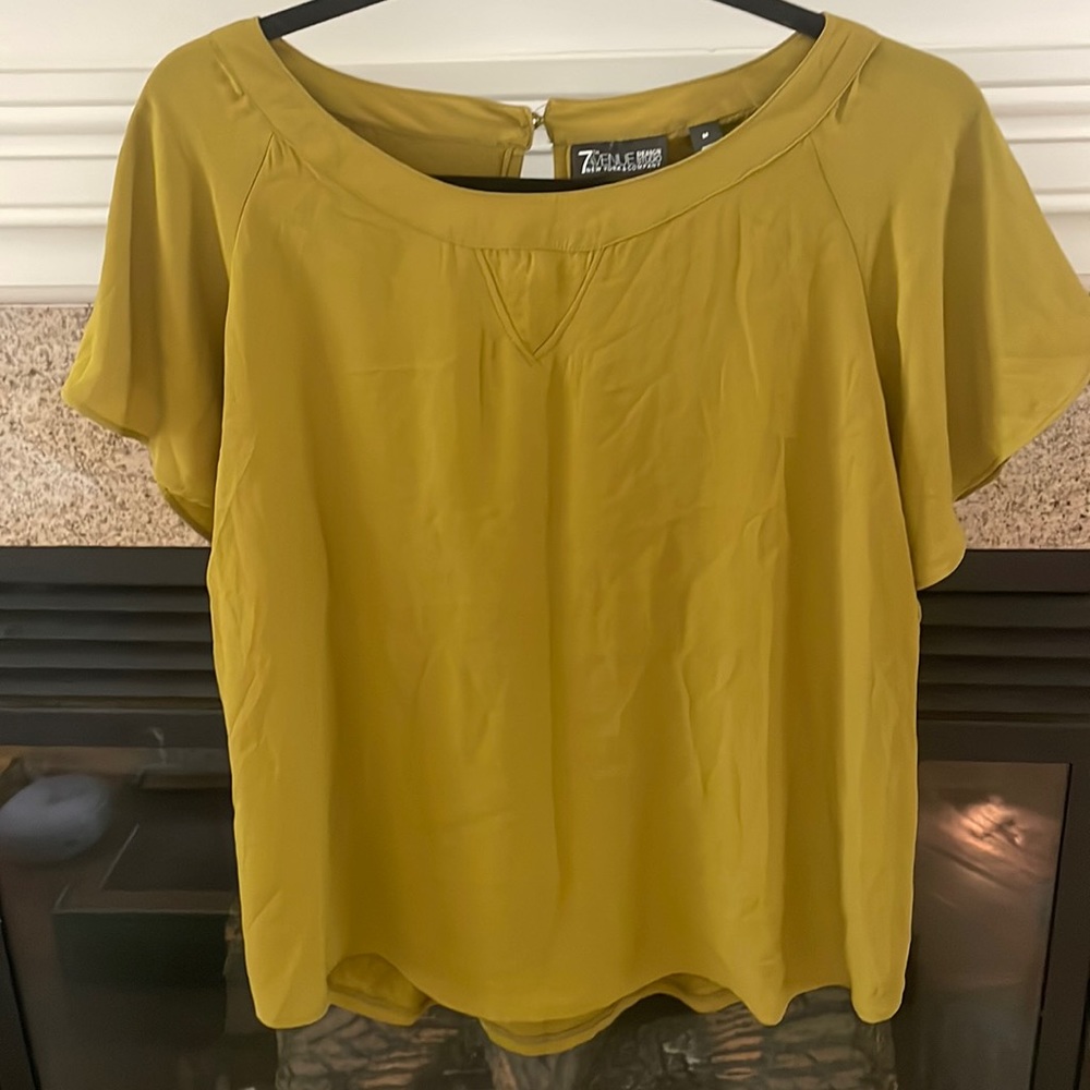 Brand New With Tags Olive Green Short Sleeve Blouse